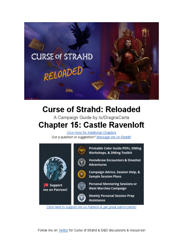 Curse of Strahd Reloaded Guide To Castle Ravenloft, Dinner With Strahd & Final Battle PDF