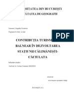 Contribuția Turismului Balnear În Dezvoltarea Stațiunii Călimănești-Căciulata - Nică Alexandru