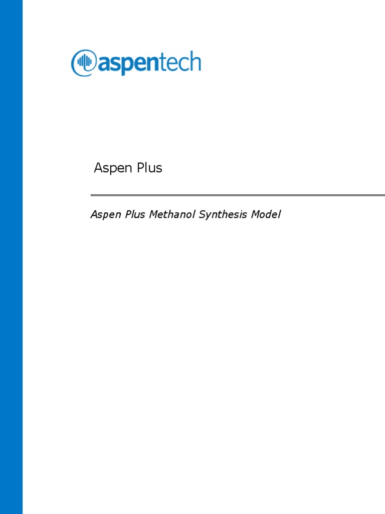 Aspen Plus Methanol Synthesis Model PDF Chemical Equilibrium