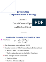 BF3201 Lecture 4 Cost of Common Preferred Equity Handout