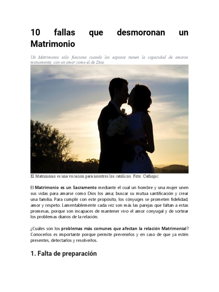 10 Fallas Que Desmoronan Un Matrimonio | PDF, image size:768x1024