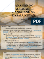 Panahon NG Pagsasarili Hanggang Sa Kasalukuyan