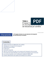 Tema 4 El Equipo Humano en Una Empresa de Transportes de Mercancías Por Carretera