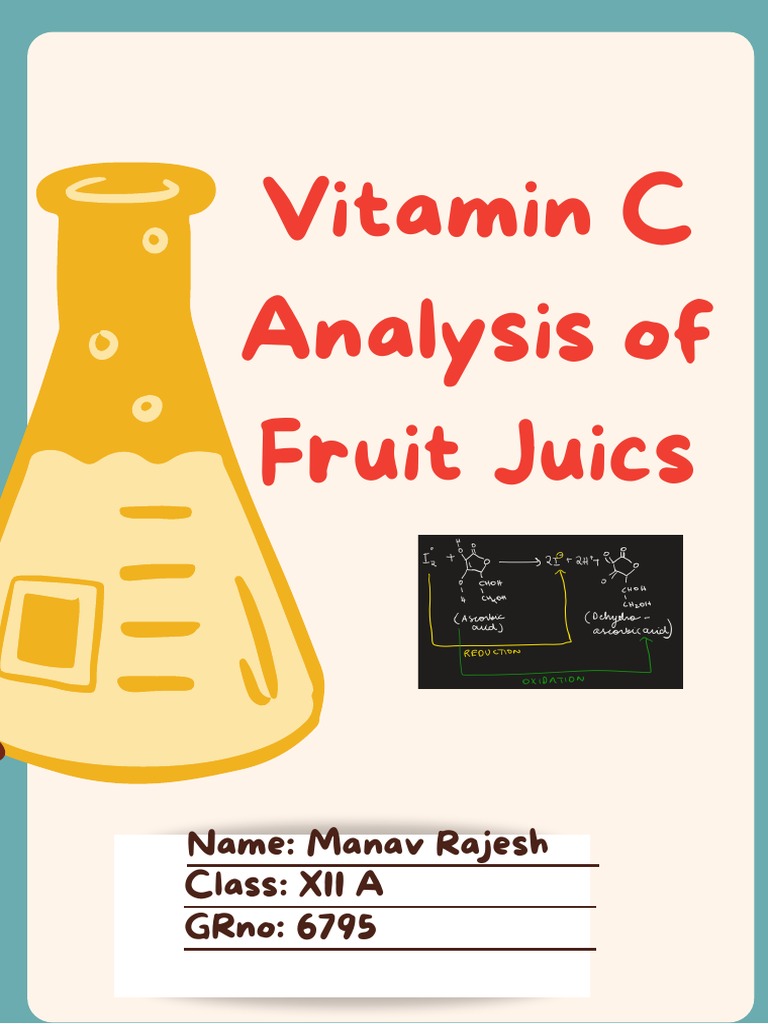 Analysis of Vitamin C in Fruit Juice PDF Titration Chemistry