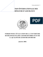 7 Norme Pour L'évaluation de La Couverture de Réassurance Des Assureurs Directs Et de La Qualité de Leurs Réassureurs (2002) France
