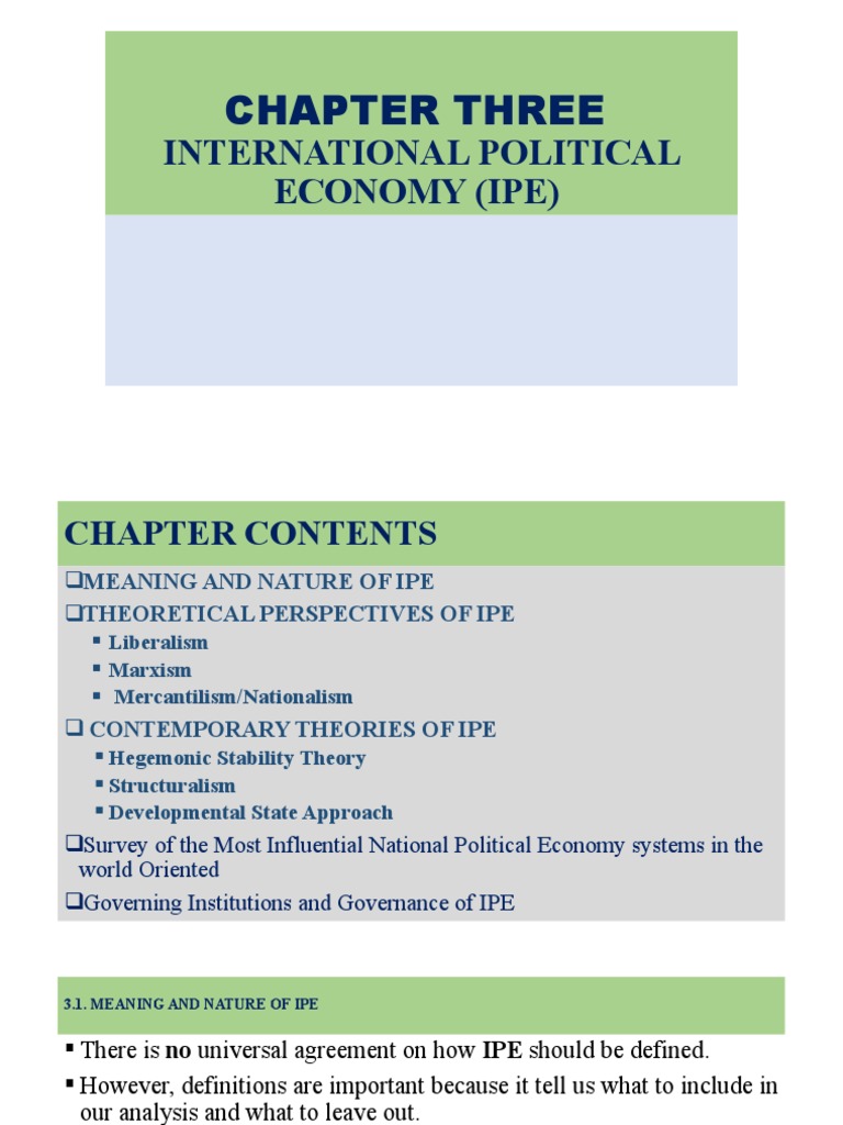 MEANING AND NATURE OF INTERNATIONAL POLITICAL ECONOMY IPE visual data 2