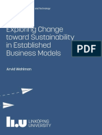 Exploring Change Toward Sustainability in Established Business Models