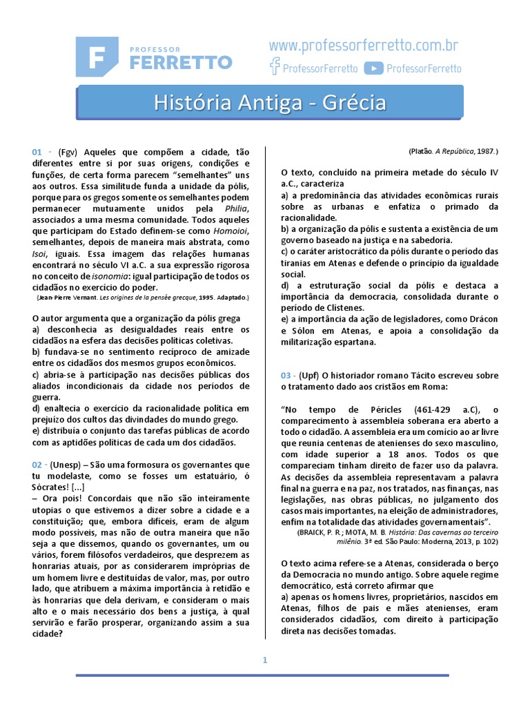 Histo Ria Antiga - Gre Cia | PDF | Grécia Antiga | Democracia