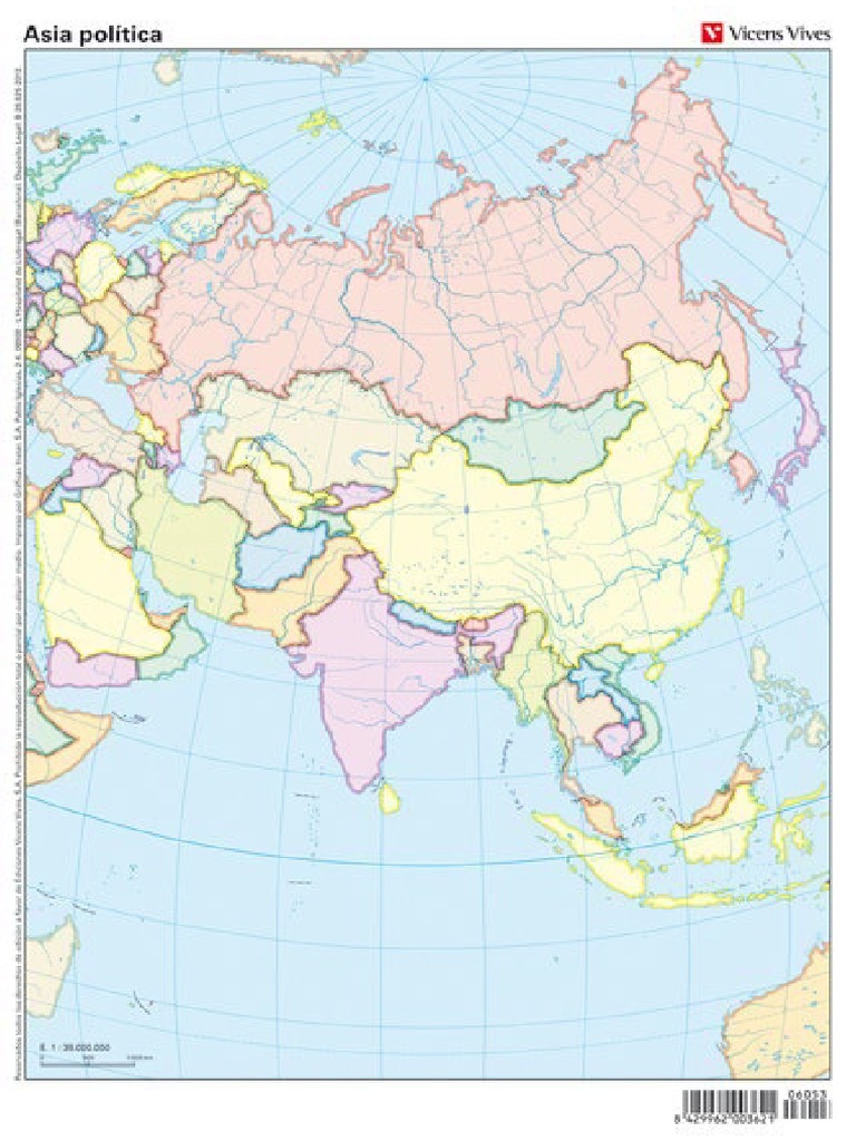 Mapa Politico Asia Mudo A3 | PDF
