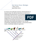 Sistemática Dos Seres Vivos - Ficha de Trabalho