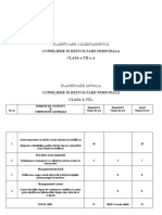 Planificare Clasa A VI A Consiliere Si Orientare 20192020