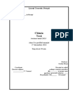 Teză Semestrială La Chimie cl.10 (Um) 2021