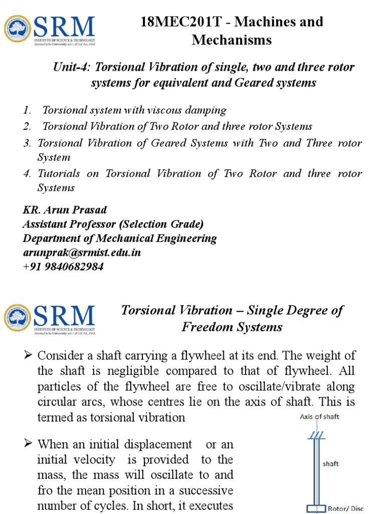 Torsional Vibration in Rotor Systems | PDF | Oscillation | Normal Mode