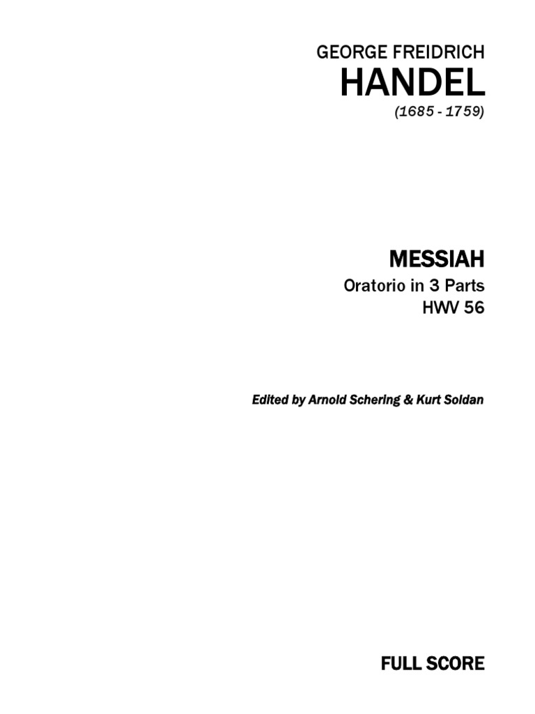 Handel's Messiah Full Score Edition | PDF
