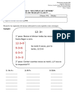 Guia de Trabajo Clase N°43 Matemática 3° Básico 2022 Unidad 5 Multiplicar y Dividir