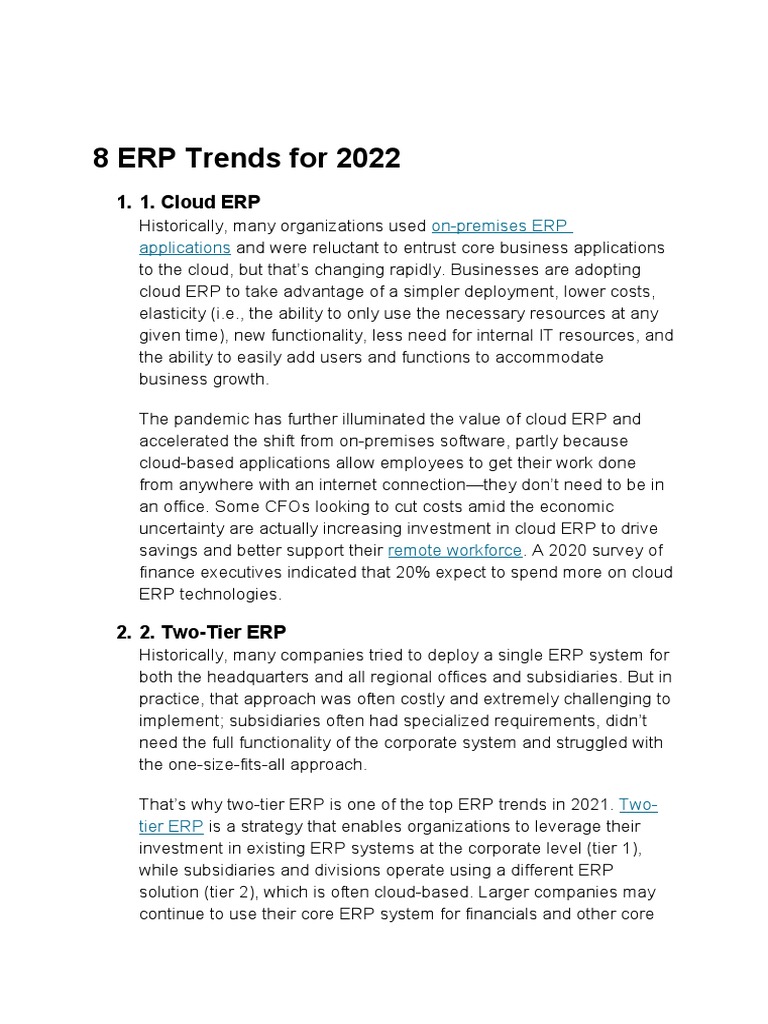 ERP Latest Technologies | PDF