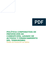 Política Corporativa de Prevención de Corrupción Lavado de Activos y Financiamiento Del Terrorismo