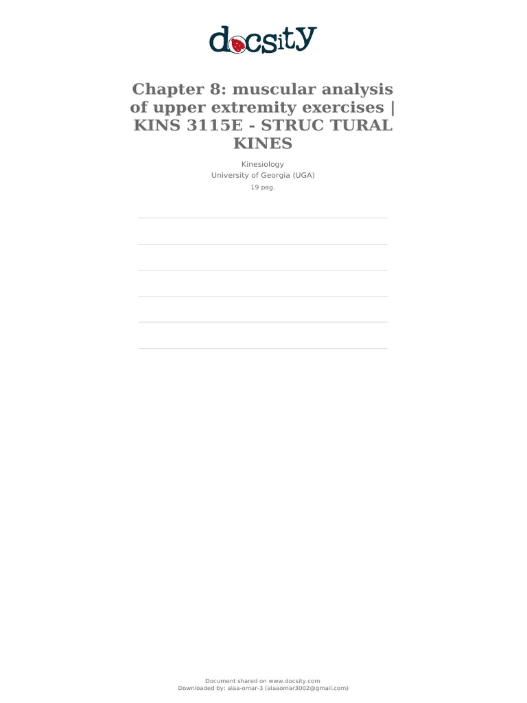 Chapter 8 Muscular Analysis of Upper Extremity Exercises | PDF ...