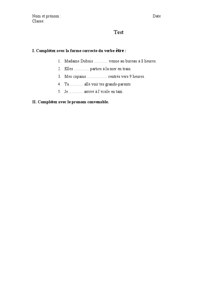 Test Passe Compose | PDF