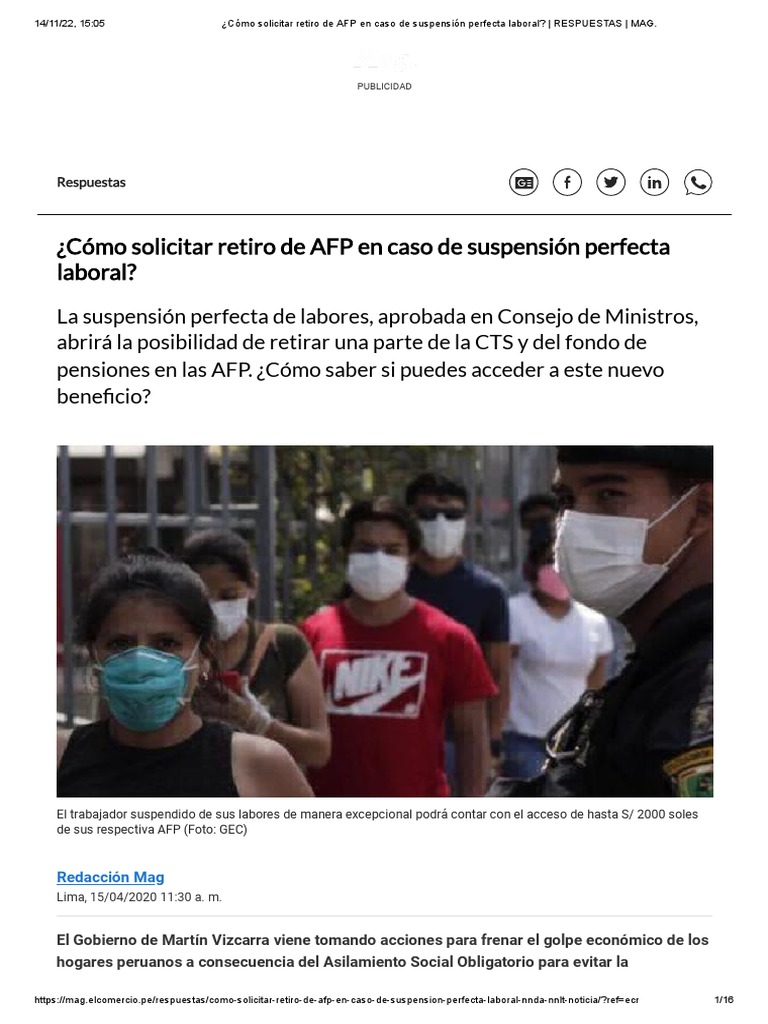 ¿Cómo Solicitar Retiro de AFP en Caso de Suspensión Perfecta Laboral