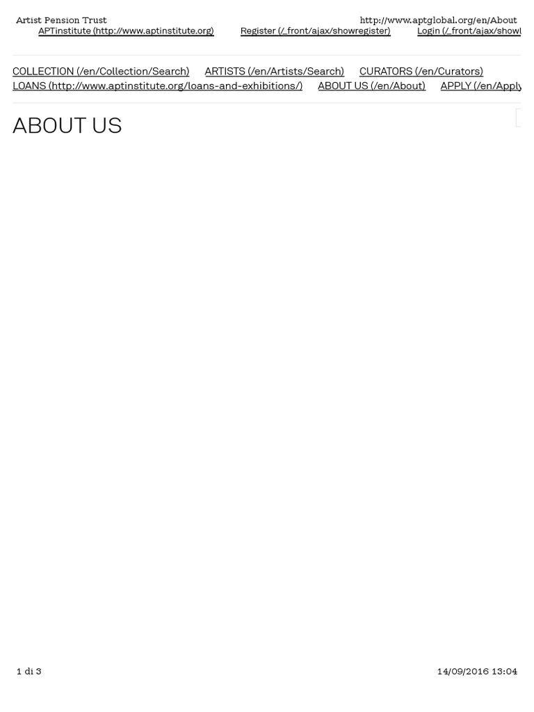 Artist Pension Trust PDF The Arts