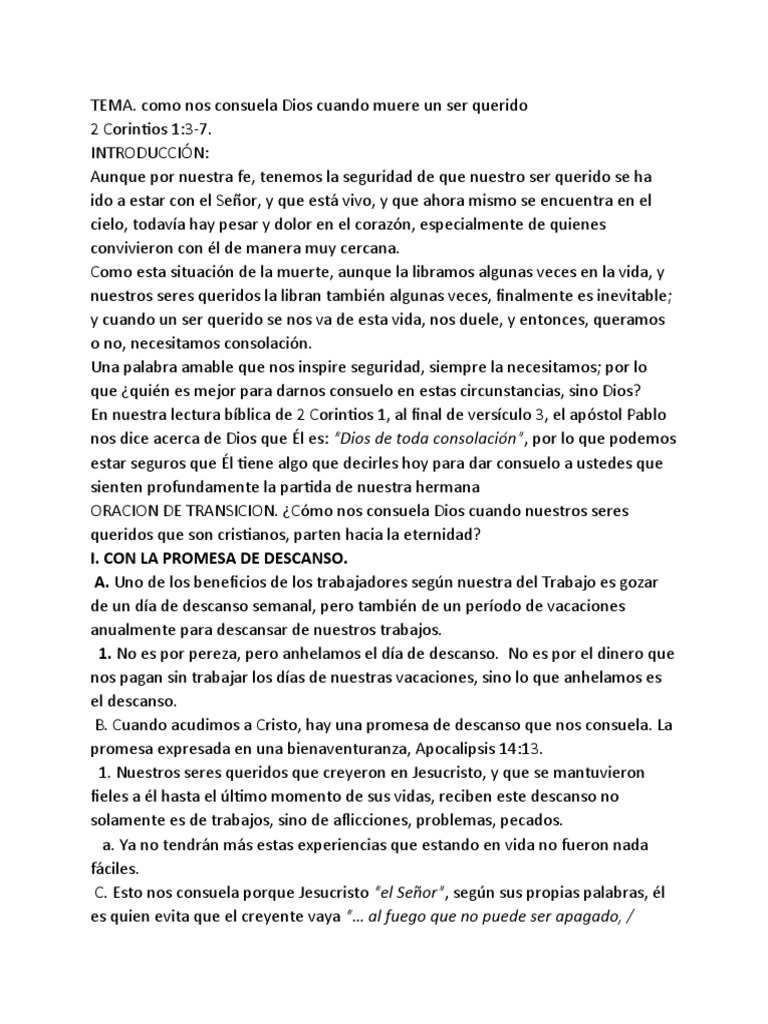 Consuelo divino en la pérdida de un ser querido | PDF | Jesús | Juan el ...