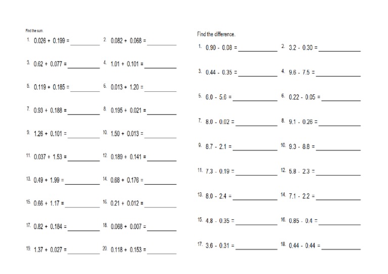 Math Worksheets | PDF