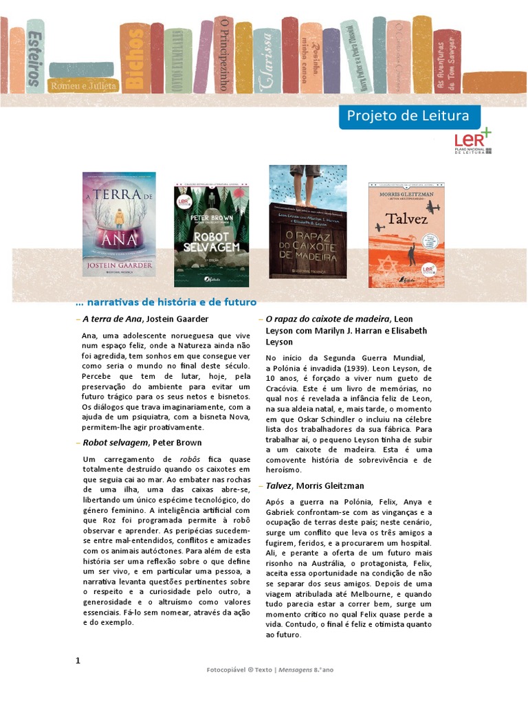 Projeto De Leitura Pdf