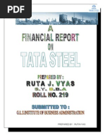 Download financial analysis of TATA STEEL  by Ruta Vyas SN60757942 doc pdf