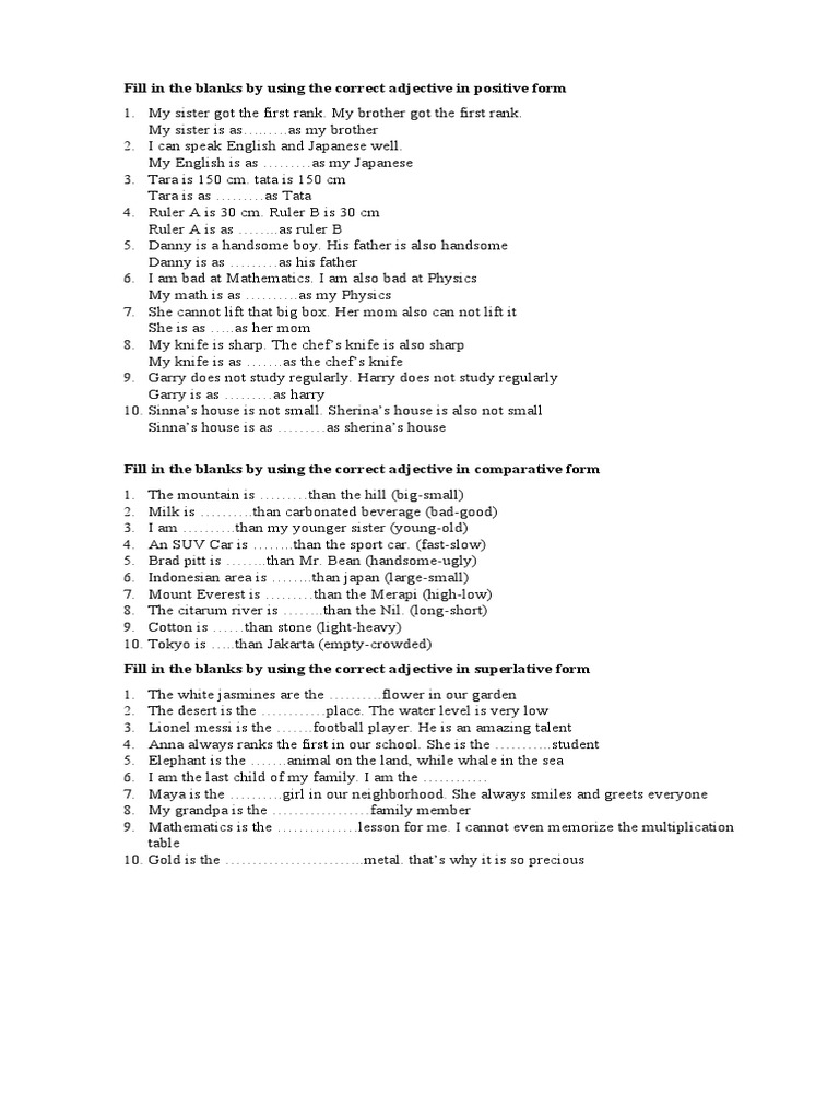 Degree of Comparison New | PDF | Language Arts & Discipline