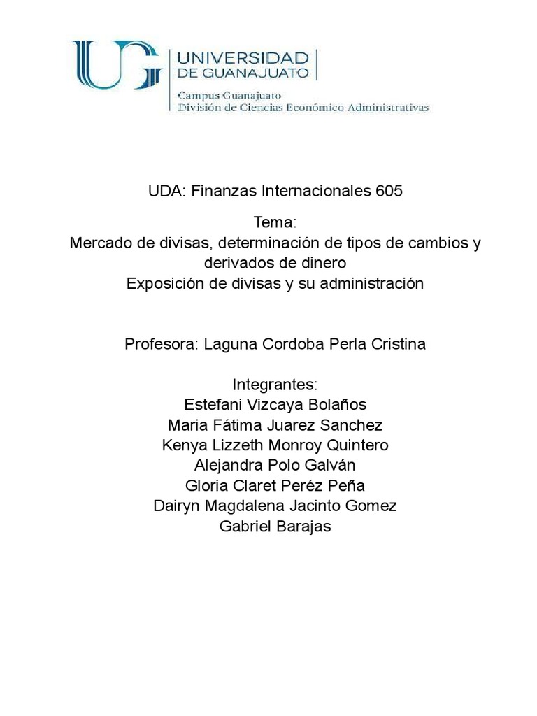 Finanzas Internacionales | PDF | Tipo de cambio | Mercado de divisas