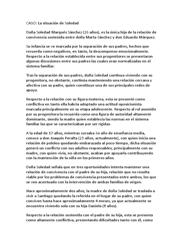 Desafíos de Soledad como Madre Soltera | PDF | Desarrollo humano