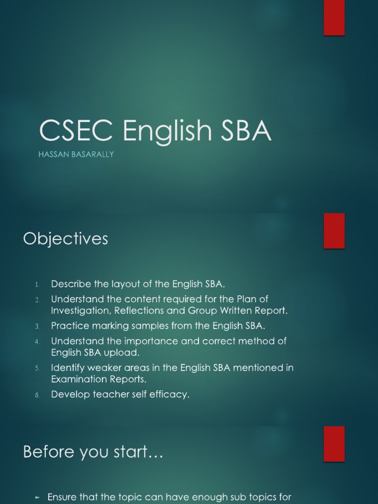 CSEC English SBA | PDF