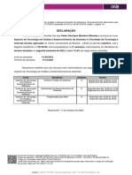 Declaração de matrícula e frequência de aluno em curso de Análise e Desenvolvimento de Sistemas