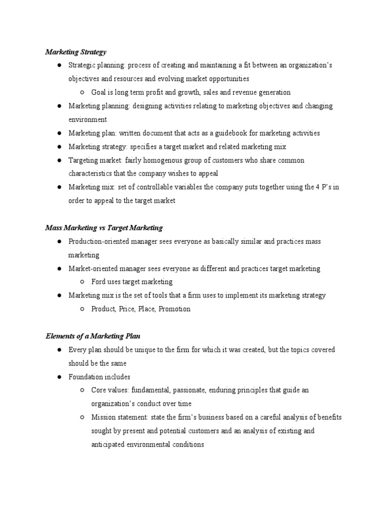 Marketing Strategy Overview and Insights | PDF