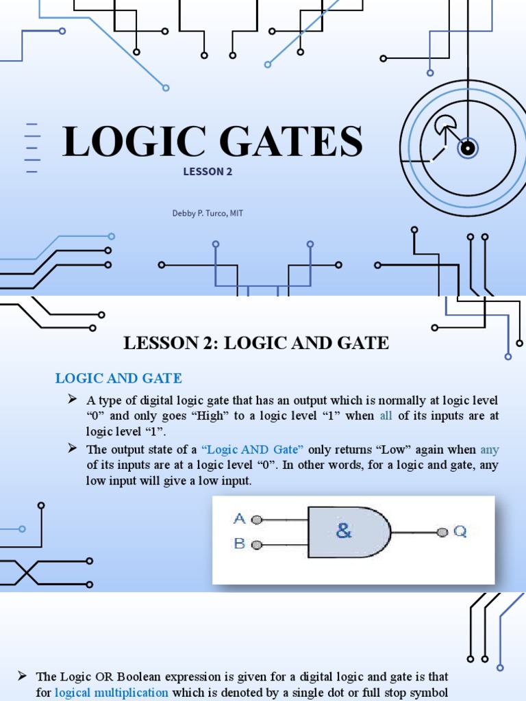 Lesson2 Logic and Gate M2 | PDF | Logic Gate | Computing