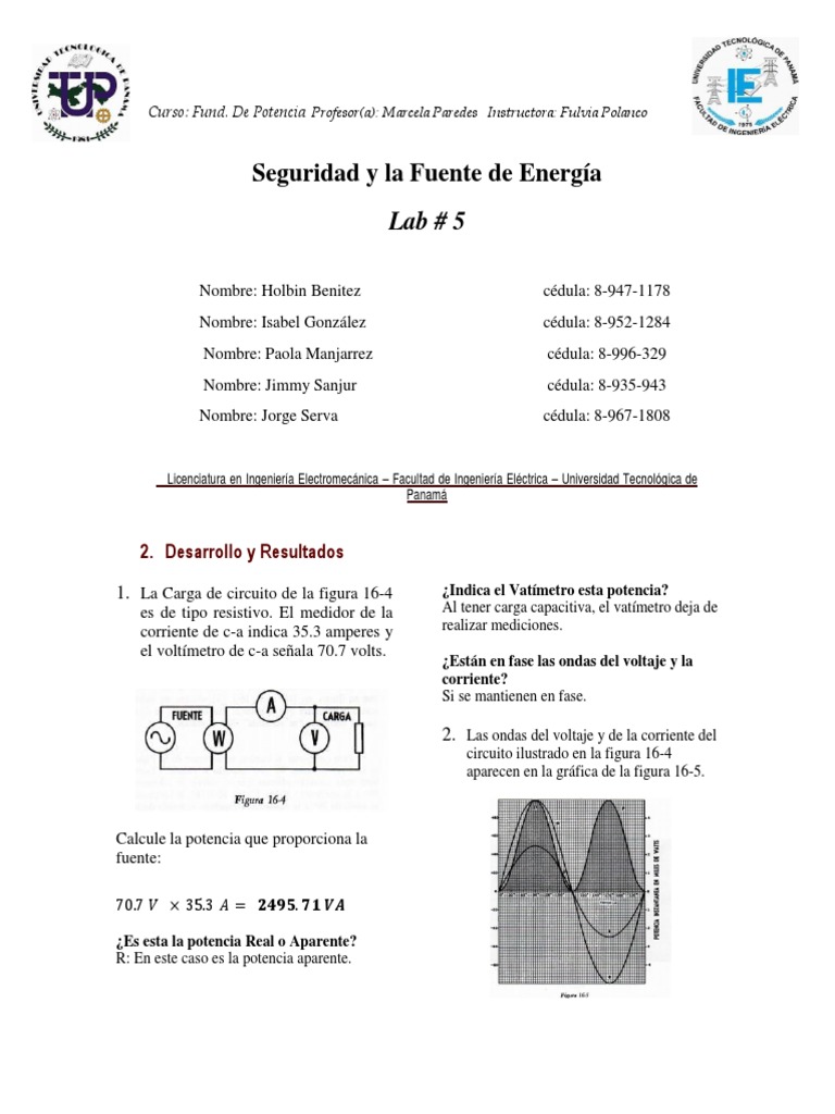 Lab 5 Angulo de Fase, P.Real Y. Aparente Descargar gratis PDF