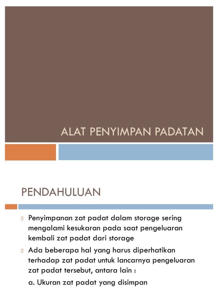 Alat Penyimpan Padatan | PDF