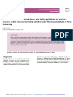 Evaluation of Disposable Bed Sheets and Safety Guidelines For Workers Resumes in The New Normal Living With Burnside Pharmacy Ins