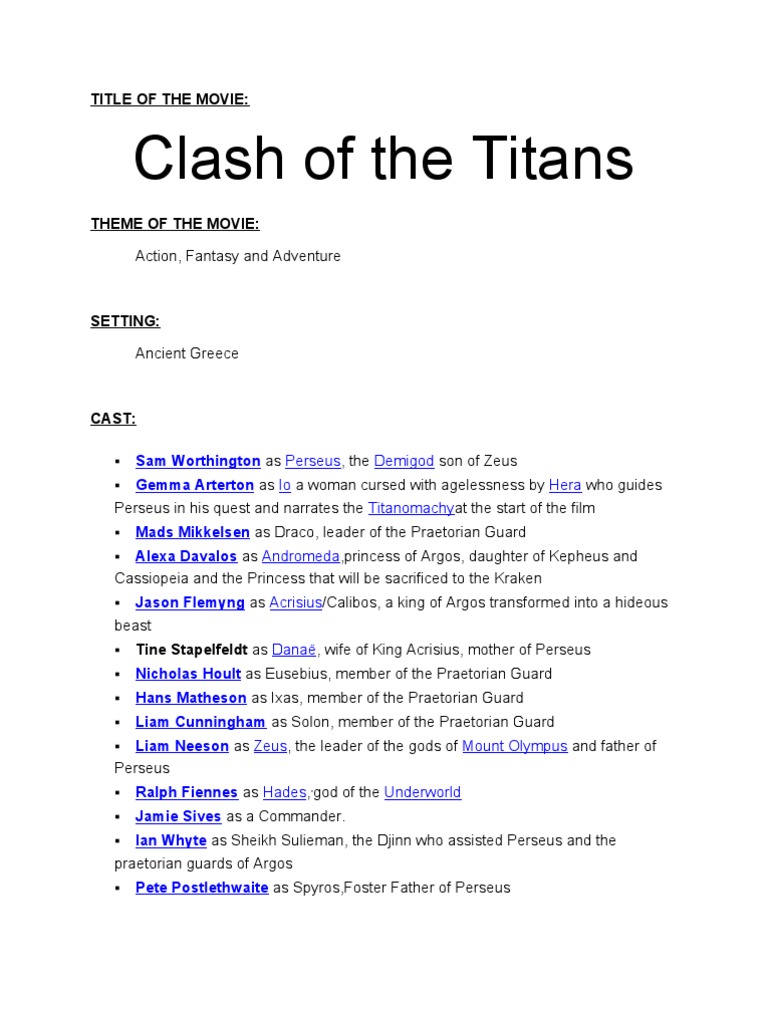 CLASH OF THE TITANS - Movieguide