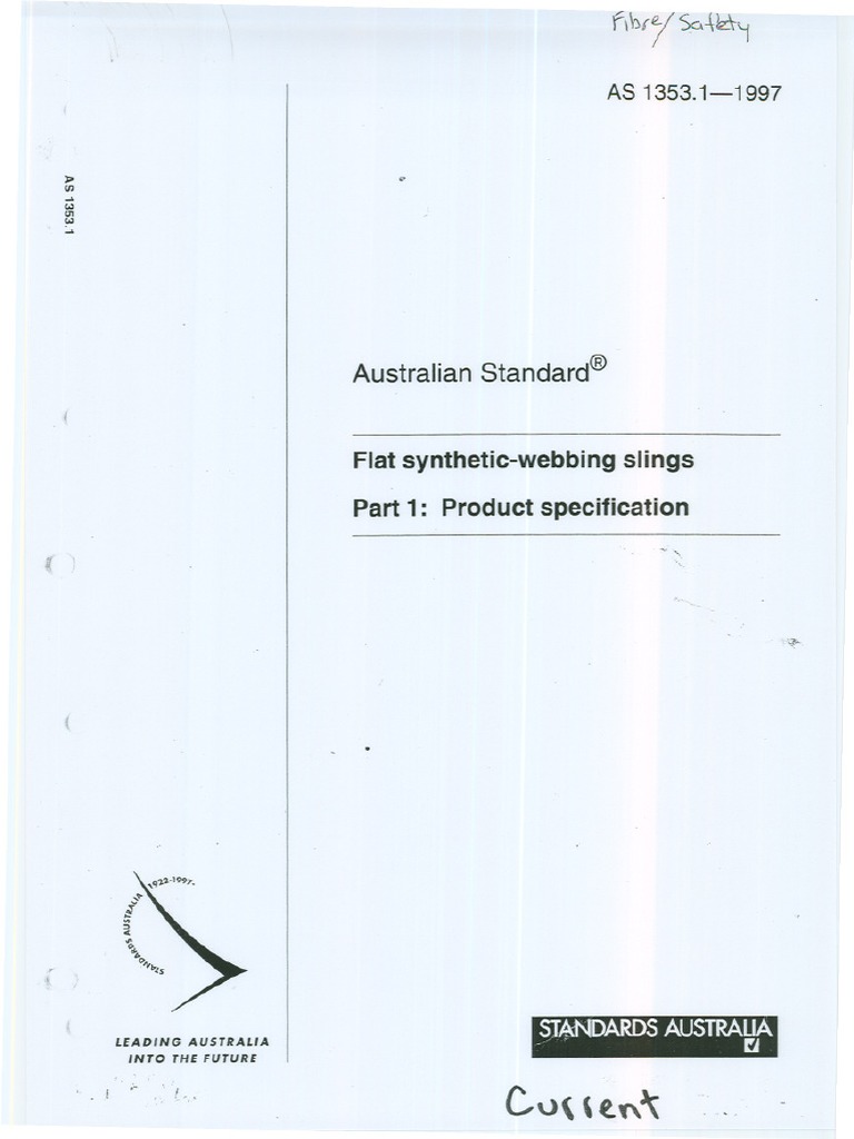 AS 1353.1-1997 - Flat Synthetic Webbing Slings (Part 1 Product ...