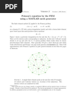 Poisson's Equation by The FEM Using A MATLAB Mesh Generator: 4u F U 0 On D