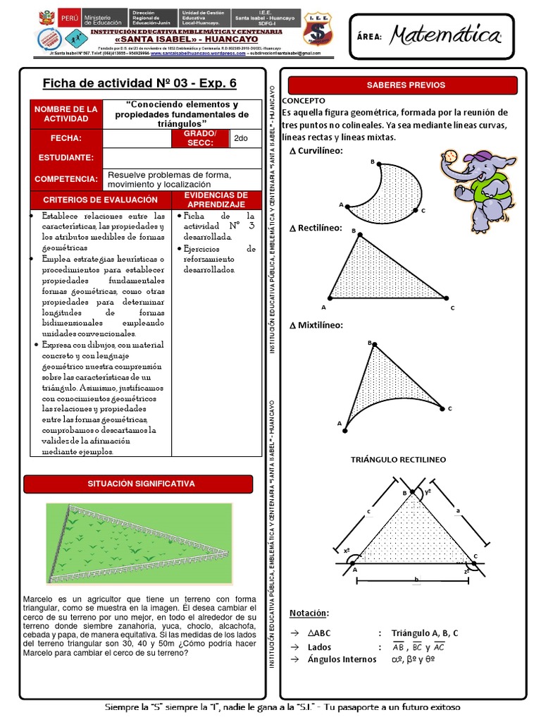 Actividades sobre Triángulos para Preescolar | PDF | Geometría | Triángulo