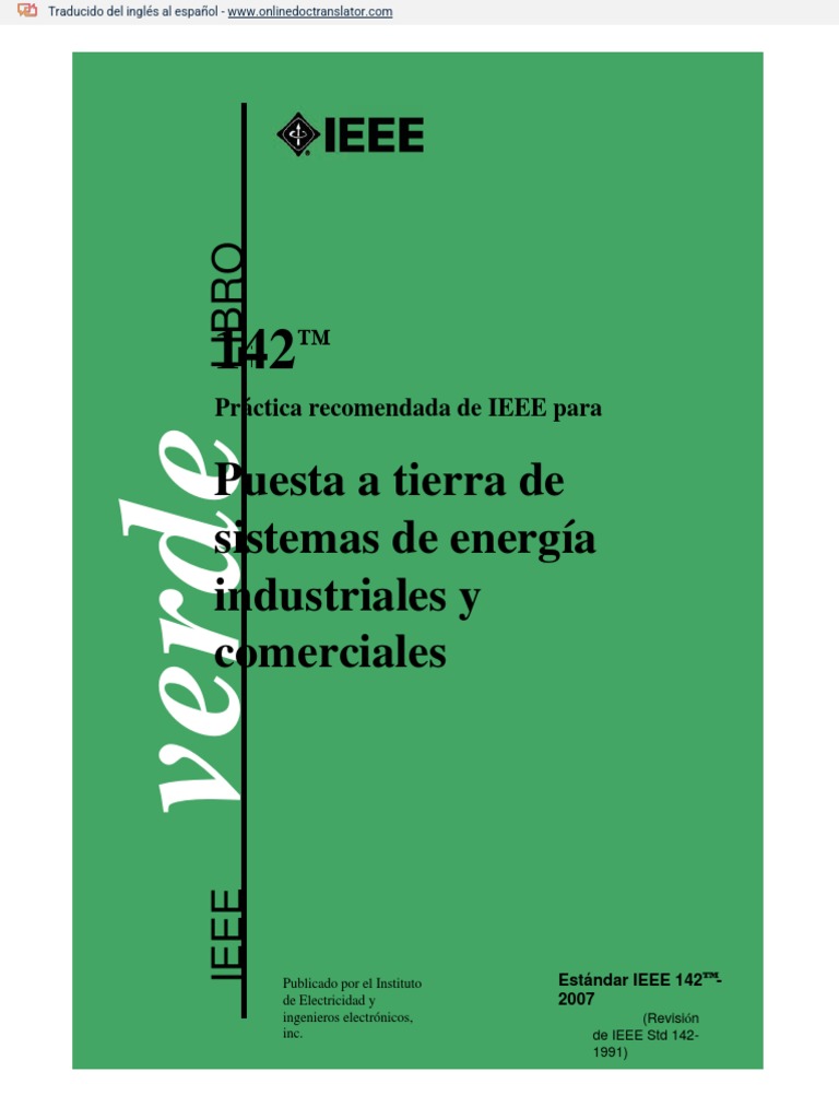 Ieee 142 2007 espa ol pdf corriente el ctrica transformador