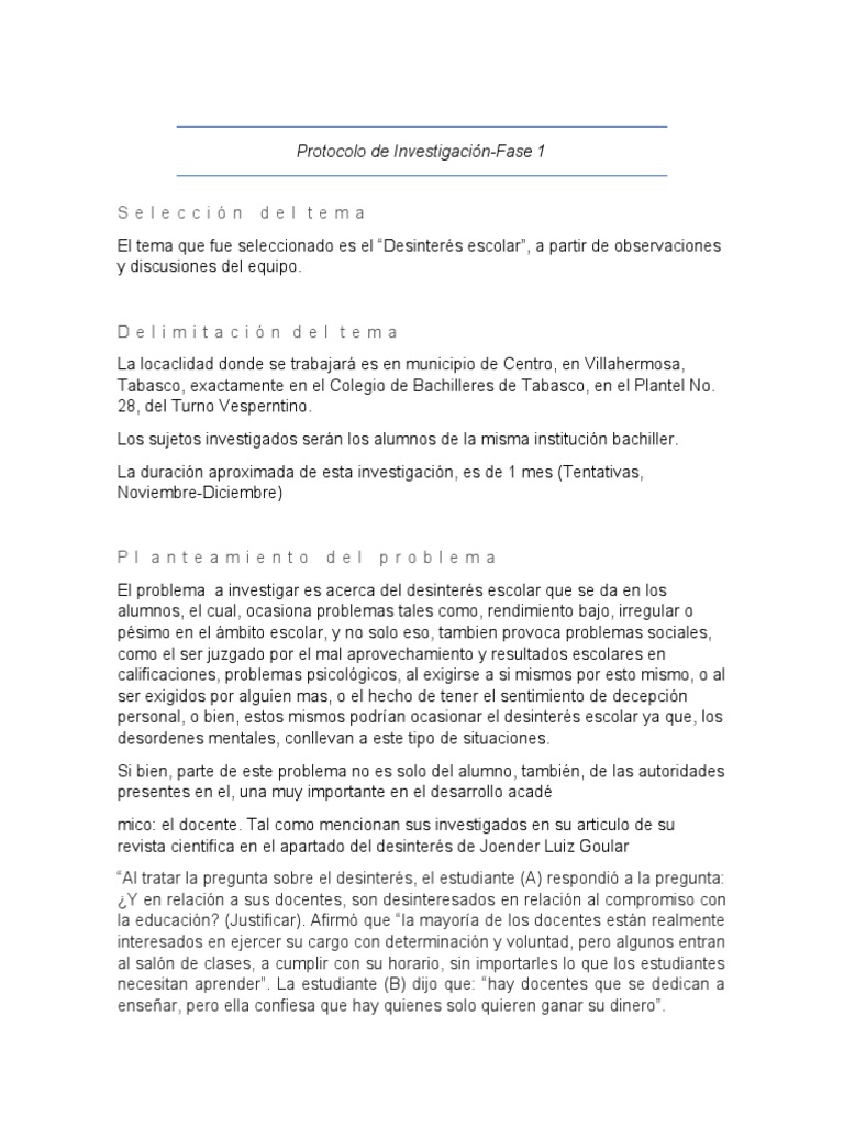 Desinterés escolar en estudiantes de Tabasco | PDF | Método de ...
