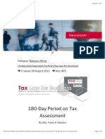 180-Day Period On Tax Assessment