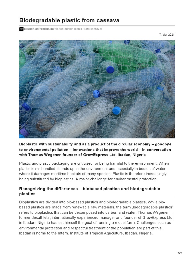 BauschEnterprise DeBiodegradable Plastic From Cassava PDF