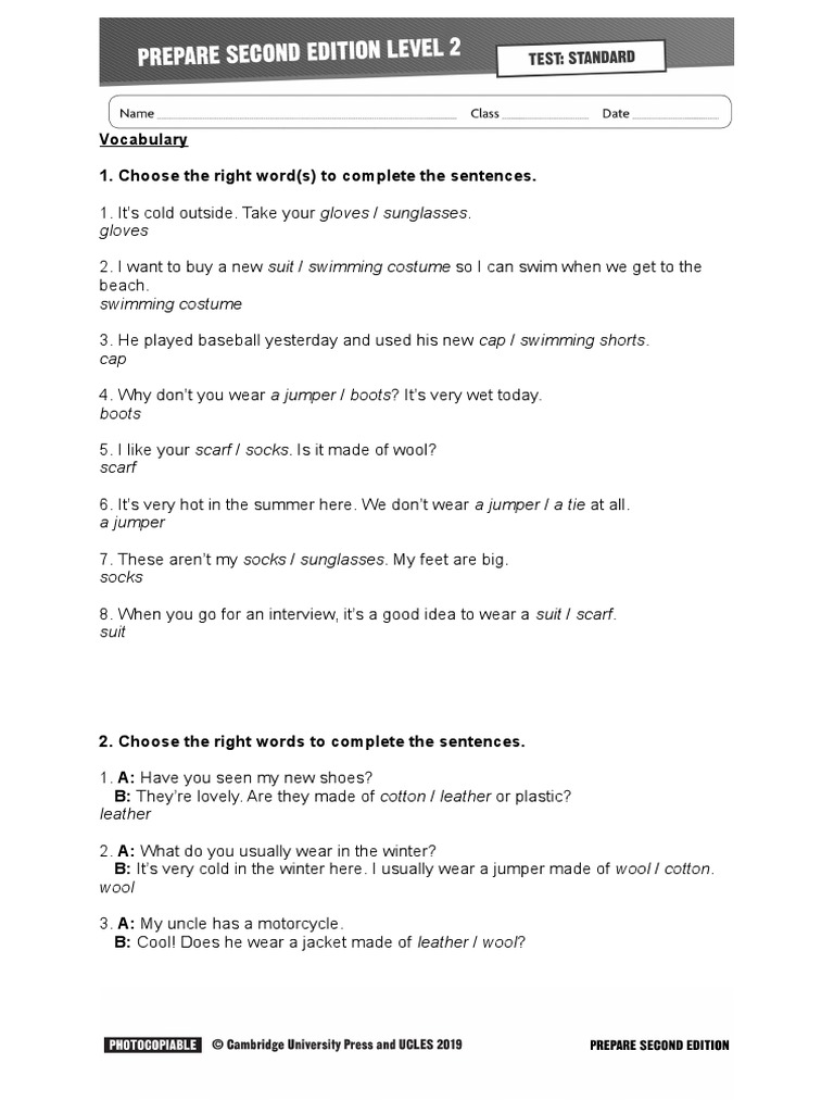 Unidad 912 Con Respuesta Download Free PDF Sock Foods