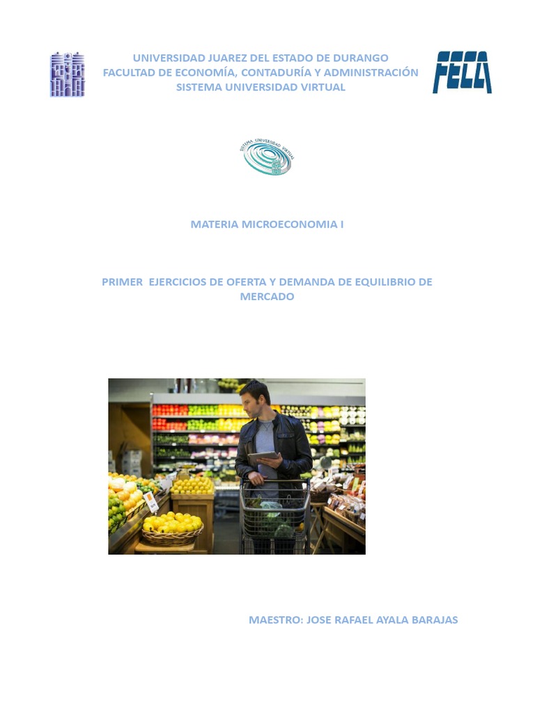 Primeros Ejercicios Demanda y Oferta de Equilibrio de Mercado | PDF