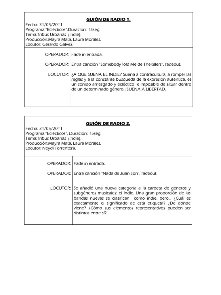 Guión de Radio